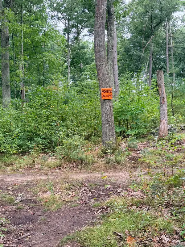 A trail marker along the path